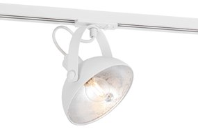 Faretto a binario industriale bianco con interno argento - Magnax