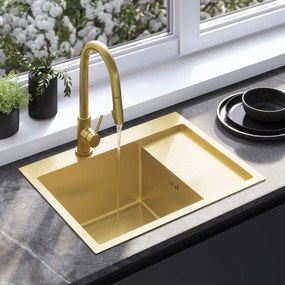 Lavello in acciaio Fin BRUSH GOLD