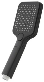 Doccetta quadrata 26,6 cm con tre tipi di getto nero opaco in ABS Hidra