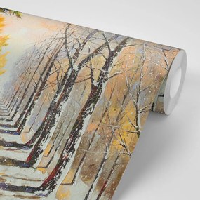 Carta da parati – Viale autunnale di alberi