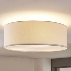 Plafoniera soffitto Mariat Lindby, dimmerabile, Bianco / Opale, Soggiorno / Sala da pranzo, Tessuto / Stoffa / Seta, Moderno, Plafoniera