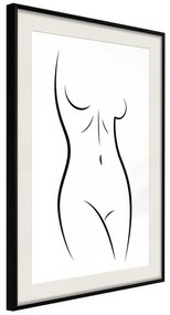 Poster  Minimalist Nude  Cornice Quadri Cornice nera con pass-partout, Larghezza x Altezza Home decor 30x45