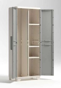 Armadio portascope in resina Linear Wood 68x39x173h, effetto legno, piedini regolabili