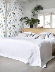 Fotomurale ESTA Piume, Blu verde e beige 138X279 cm