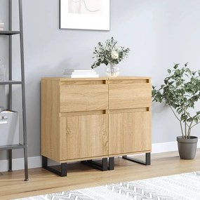 Credenze 2 Pz Rovere Sonoma 40x35x70 Cm İn Legno Multistrato /