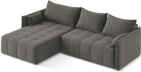 Divano angolare grigio scuro allungabile/con contenitore (con penisola a sinistra/con chaise lounge) Moku – Makamii