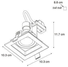 Set di 6 Faretto da incasso moderno bianco orientabile - Carree