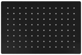 Soffione doccia rettangolare 30x20 cm nero opaco in acciaio inox