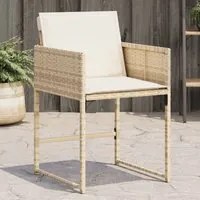 Sedie da Giardino con Cuscini 4 pz Beige in Polyrattan 4007479