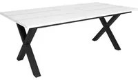 Tavolo da pranzo 10 posti 194x90 cm con gambe in legno stile moderno colore Bianco e Nero