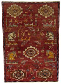 Gabbeh Tappeto 150 x 110 Rosso (Iran) Annodato A Mano