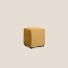 Cube pouf in microfibra smacchiabile T11 giallo
