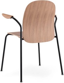 Sedie da pranzo in set marrone cognac/di colore naturale con effetto noce con braccioli/impilabili 2 pz Book – Gazzda