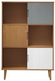 Libreria molde marrone 90x35x133,5 cm in legno massello di pino