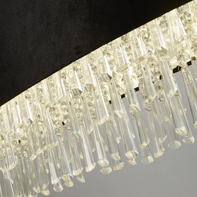 Lampadario Contemporaneo Fascino Acciaio Cromo Tessuto 8 Luci G9