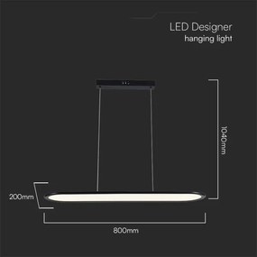 Lampadario LED a sospensione con filo LED/24W/230V 4000K nero