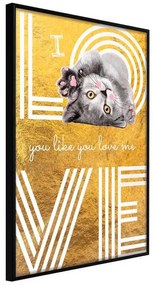 Poster  Cat Love  Cornice Quadri Cornice nera, Larghezza x Altezza Home decor 20x30