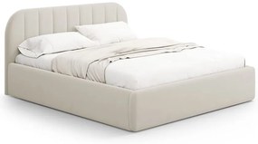 Letto matrimoniale imbottito beige con contenitore con rete inclusa 180x200 cm Juno – Windsor & Co Sofas