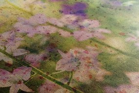 Quadro su tela – Disegno acquerellato di piante di montagna