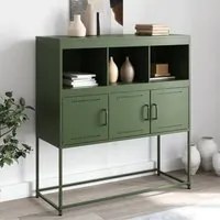 Credenza Verde Oliva 100,5x39x107 cm Acciaio Laminato a Freddo 846594