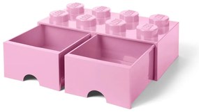 Scatola portaoggetti rosa chiaro con due cassetti - LEGO®