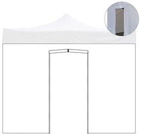 Telo laterale 2x2m bianco impermeabile con porta avvolgibile per gazebo richiudibile