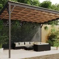 Set Salotto da Giardino 9 pz con Cuscini in Polyrattan Nero 3102743