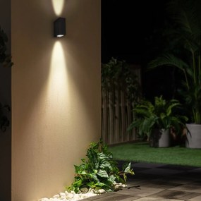 Applique Quadrata Bidirezionale IP65 - GU10 Nero