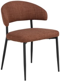 IRIS Terracotta (tessuto Basel 44) – SEDIA IMBOTTITA TESSUTO INTRECCIATO PER SOGGIORNO/SALA DA PRANZO IN STILE LOFT