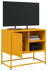 Mobile tv giallo senape 68x39x60,5 cm in acciaio