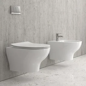 Kamalu - Sanitari sospesi senza brida sedile soft close EOS-10