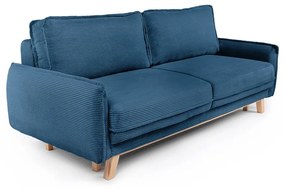 Divano letto in velluto a coste blu 218 cm Tori - Bonami Selection