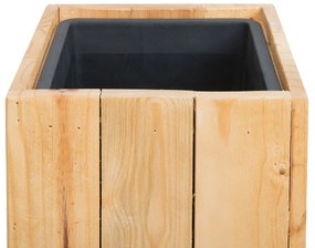 Vaso per piante legno naturale 28 x 28 x 60 cm SYKIA Beliani