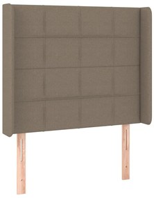 Testiera ad orecchio tortora 103x16x118/128 cm in tessuto