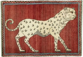 Gabbeh Tappeto 150 x 110 Rosso (Iran) Annodato A Mano