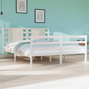 Giroletto Senza Materasso Bianco 135x190 Cm Legno Massello Pino /