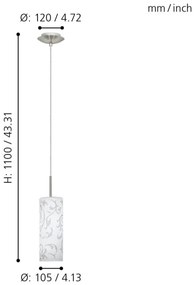 EGLO 90047 - Lampadario a sospensione AMADORA 1 x E27/60W