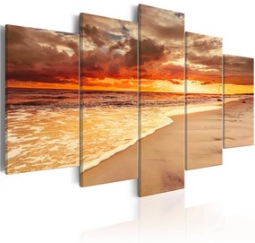 Quadro  Sea: Beautiful Sunset  Colore Grigio, Dimensioni e Misure 100x50