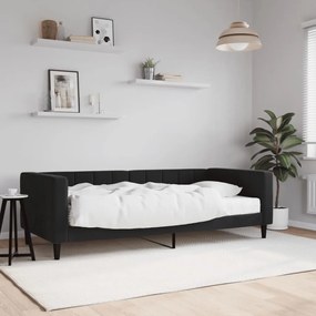 Divano Letto Con Materasso Nero 90x190 Cm İn Velluto /