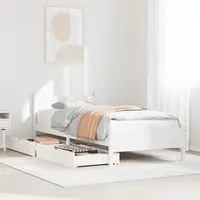 Letto senza Materasso Bianco 90x200 cm Legno Massello di Pino 3309780