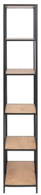 Libreria in rovere nero/naturale 77x185 cm Seaford - Actona
