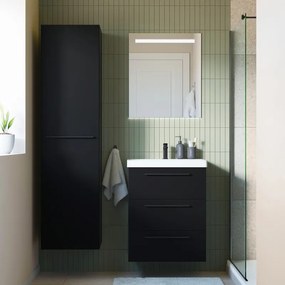 Mobile da bagno sotto lavabo SENSEA Remix nero laminato opaco L 60 x H 73 x P 46 cm 3 cassetti, lavabo non incluso