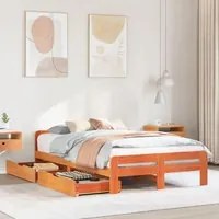 Letto senza Materasso Marrone Cera 120x200 cm in Legno di Pino 3309043