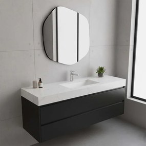 Specchio Board irregolare in polistirene nero 100 x 90 cm