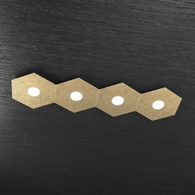 Hexagon applique-plafoniera 4 luci foglia oro 1142-4l-fo