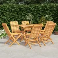 Set da Pranzo da Giardino 7 pz in Legno Massello di Teakcod mxl 100215