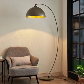 Lampada ad arco Lindby Jonera, grigio, metallo, E27, altezza 185 cm