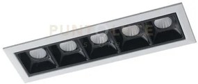 Incasso led sinkro nero in alluminio 5x2w 1130lm 4000k 4,5x14,7x4,9...