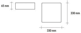 PEGASO Plafoniera LED quadrata bianca 18W CCT regolabile
