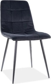 Sedia Mila in velluto nero/nero Blu19